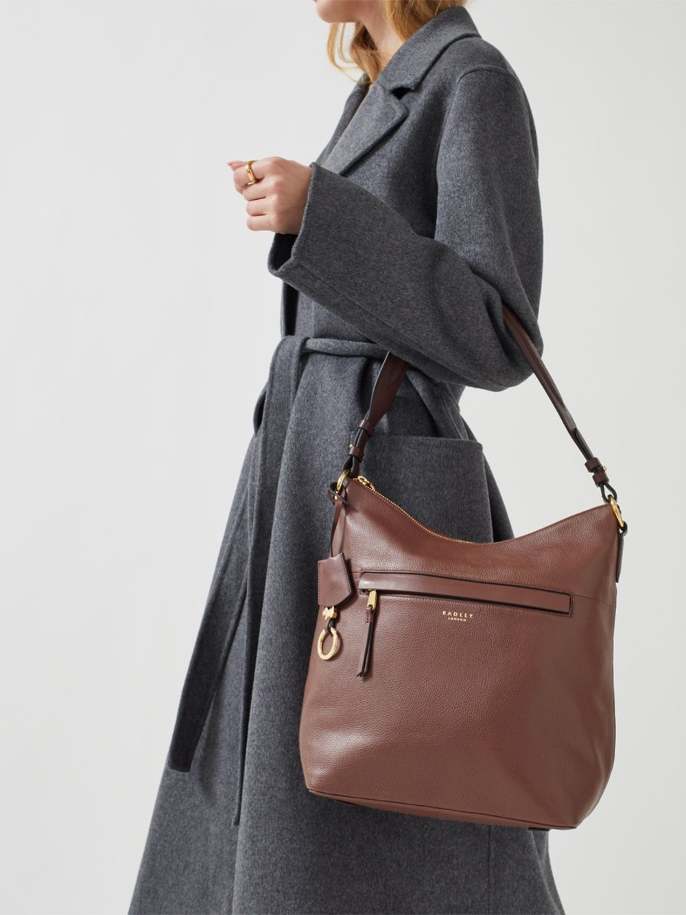 Radley London Postman Mews Medium Leather Shoulder Bag - Rich Brown Hobo
